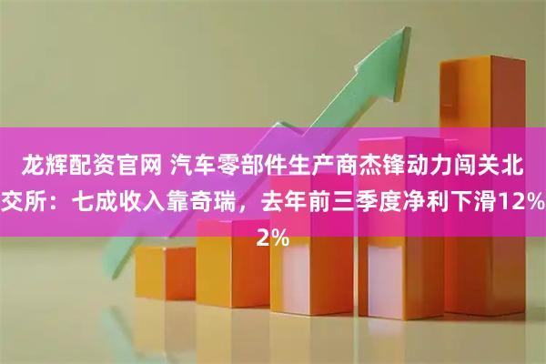 龙辉配资官网 汽车零部件生产商杰锋动力闯关北交所：七成收入靠奇瑞，去年前三季度净利下滑12%